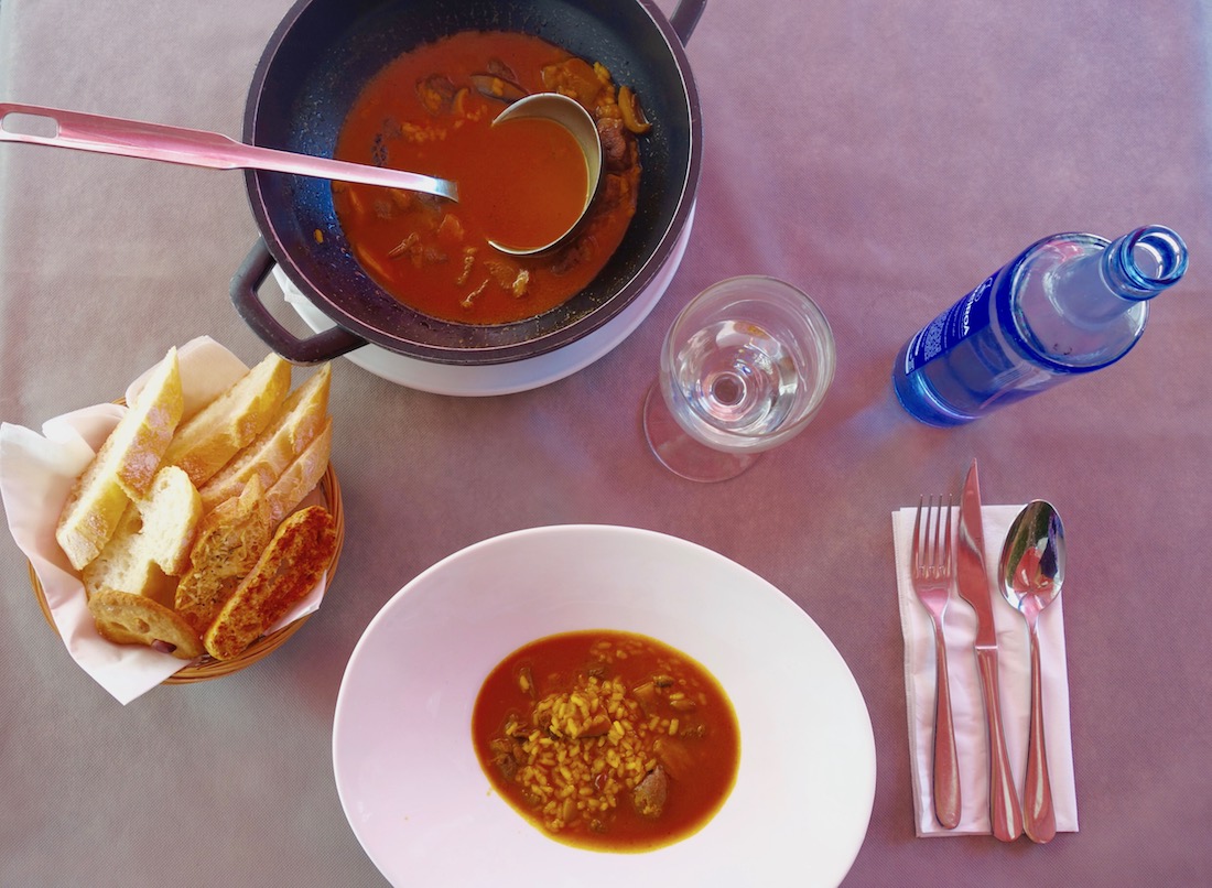Meloso, bread, and water at El Huerto Restaurant in Valencia, Spain - Best restaurants in Valencia Spain | https://egypt-visit.biz