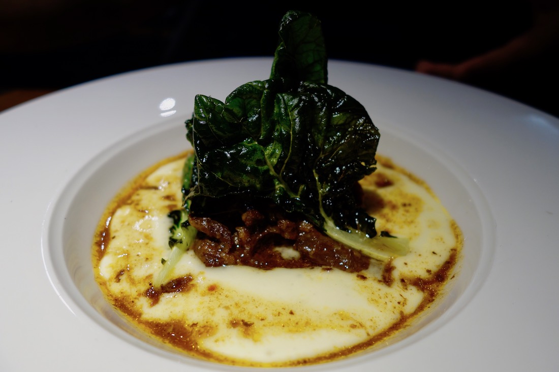 Beef and spinach atop mashed potatoes at Imperdible restaurant in Valencia, Spain - Best restaurants in Valencia Spain | https://egypt-visit.biz