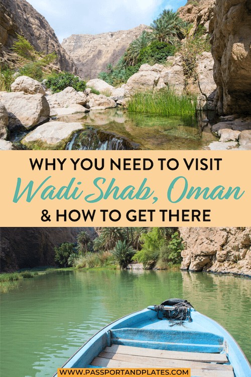 Planning a trip to Oman? You HAVE to visit Wadi Shab! Click to read how to get to Wadi Shab, what to expect when you arrive, plus why you should plan a trip there (and to Oman). | Oman Travel | Muscat to Wadi Shab | Sur to Wadi Shab | Oman Road trip | Wadi Shab Guide